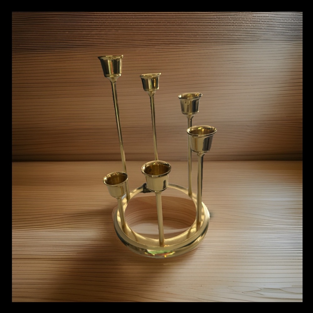 Crescendo Candle Holder Heavy-weight Tabletop Centerpiece-GOLD